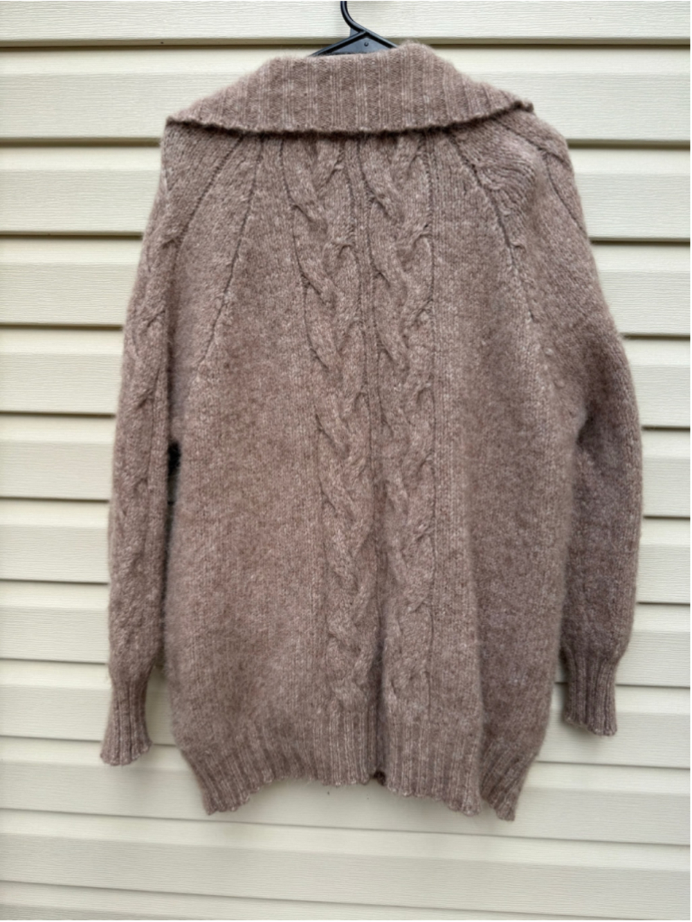 AG Adriano Goldschmied Baby Alpaca Wool Cable Knit Cardigan M/L Italy - Picture 10 of 11